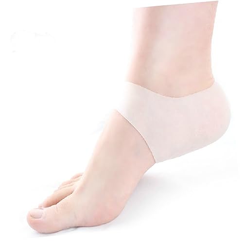 PartyKindom Protect Your Heels 2pcs -Grade Gel Heel Socks Foot Care Gel White Reusable Washable