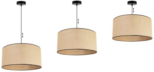 Lámpara de techo moderna de yute E27 de 45 cm negra para iluminación interior de salones 6