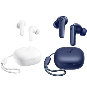 Soundcore by Anker P20i True Wireless Earbuds, 10mm Drivers with Big Bass, Bluetooth 5.3, 30H Long Playtime, Water-Resistant, 2 Mics for AI Clear Calls, 22 Preset EQs, Customization (White&Blue)