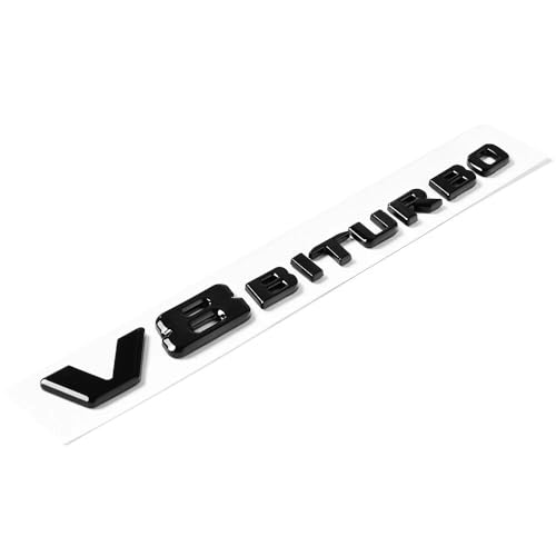 Image of 2PCS 2017+ V8 Biturbo Left & Right Side Decal Badge Sticker Emblem (Gloss Black)