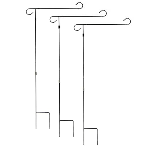 G128 3 Pack: Yard Garden Flags Holder, Garden Flag Stand Outdoor Flag Holder, Black Iron 36" H x 16" W