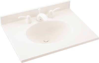 Swan VT02237.037 Ellipse Solid Surface Single-Bowl Vanity Top, 37" L x 22" H x 7.25" H