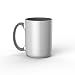 Cricut Beveled Blank Mug, Ceramic-Coated, Dishwasher & Microwave Safe Mug to Decorate,Infusible Ink Compatible,15 Oz Sublimation Mug White/Gray