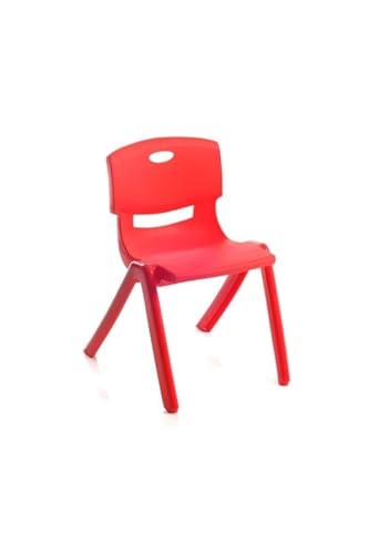 Sağlam Çocuk Sandalyesi, Arkalıklı, Kreş ve Anaokulu Sandalyesi, Kırmızı, Tek Ebat