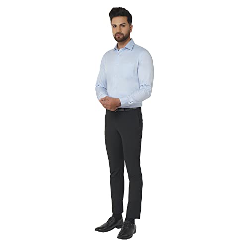 Image of Blackberrys Men's Cotton Solid Slim-Fit Formal Shirts
