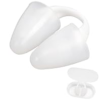 Nasenstöpsel Schwimmen, Unsichtbarer Nasenklammer, Silikon Nasenstöpsel Zum Schwimmen, Bequeme Nasenschutz Schwimmen mit Etui für Surfen, Wiederverwendbarer, für Anfänger Geeignet (Weiß, Erwachsene)