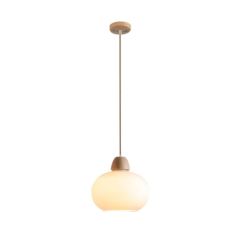 Lámpara colgante de cristal y madera nórdica para iluminar tu comedor o dormitorio con estilo
