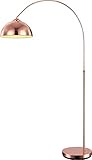 Leuchtentyp: Stehleuchte Elegante Bogen Steh Stand Leuchte Lampe Kupferfarbig 1x E27 höhenverstellbar Globo NEWCASTLE 58227C, medium