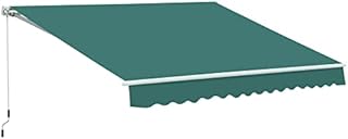 Outsunny 3.5 x 2.5 m Garden Patio Manual Awning Canopy Sun Shade Shelter with Winding Handle - Green