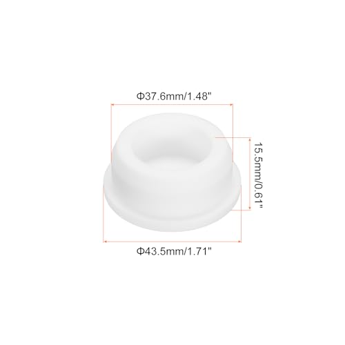 Image of MECCANIXITY High Temp Silicone Plug Mount Dia 37.6mm /1.48 Inch T Shaped Rubber Stopper Hole Plugs for Powder Coating Plating Waterproof Sealing Plugs White Pack of 1
