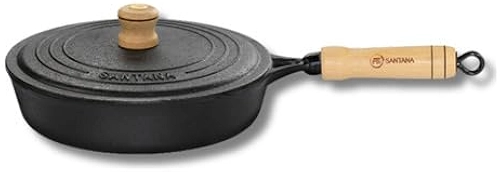 Frigideira De Ferro Fundido Indução Com Tampa 22 Cm Oferta