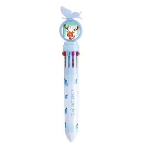 Stylo à bille rétractable multicolore et fournitures scolaires au motif de cerf
