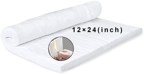 24" x12" x1" (Thick)Ceramic Fiber Blanket Fireproof Insulation Baffle Rated to 2400F, High-Temperature Resistance for Stoves, Kilns, Forges