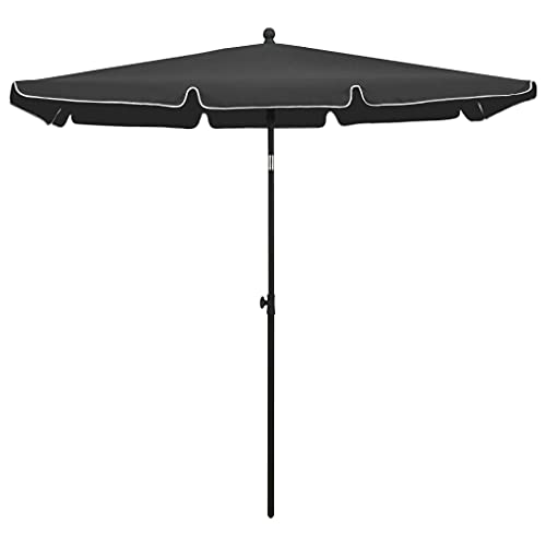 Parasol de jardin inclinable anti-UV couleur sable pour terrasse
