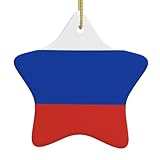 Weihnachtsbaum Keramik hängende Stern Anhänger HJFCZH russische Flagge gedruckt Dekoration Einkaufszentren, Supermärkte, Geschäfte