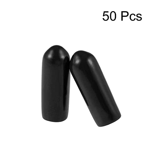 TA-VIGOR 50Pcs Rubber End Caps, 4mm ID Round Flexible Screw End Caps Thread Protectors - Image 2