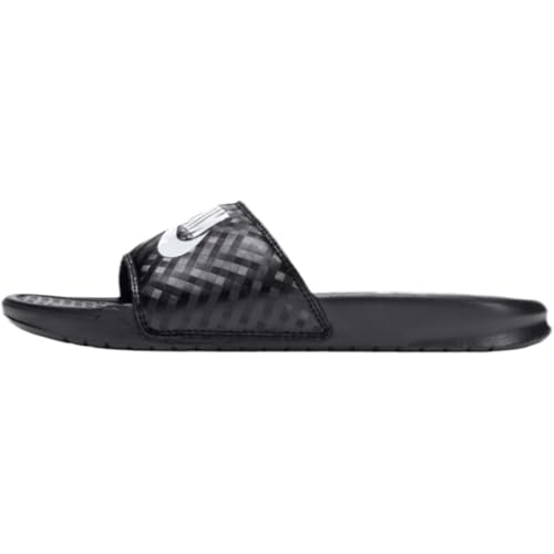 NIKE Benassi JDI - Sandalias deslizantes para mujer, para playa, piscina, chanclas, negro y blanco, 38 EU