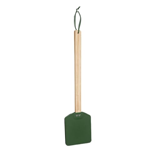 Monozoz Matamoscas de Accionamiento Manual,Matamoscas Manual De Mango Largo Y Portátil - De Cuero Colgable Y Resistente | para Usar En Jardín Patio Interior Exterior Hogar Porche Camping Y