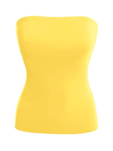 Image of MixMatchy Women's Stretchy Strapless Tube Top Y2K Bandeau Top