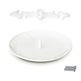 XGGYA CP3540 Ceiling Box Cover Plate, Round Hole Cover with Invisible Screws, Paintable White Blank Wall Plate for 3.5-4' Octagonal/Round Electrical Boxes, Easy Install for Ugly Holes, 1 Pack (White)