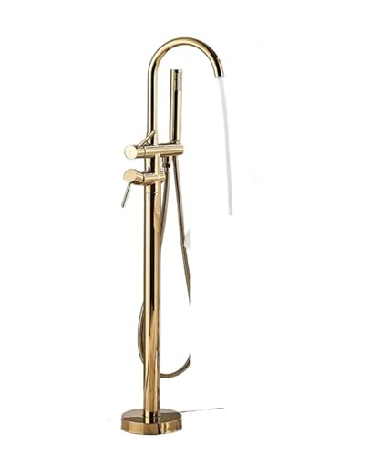 Robinet de baignoire sur pied en laiton noir mat pour salle de bains chic