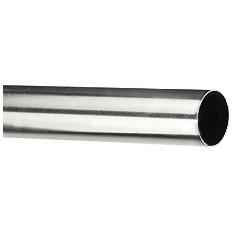 ABC Decor Trade Pole, 1 piece Metal Curtain Pole length, 28mm diameter Pole only, Satin Steel (120 cm) Cover