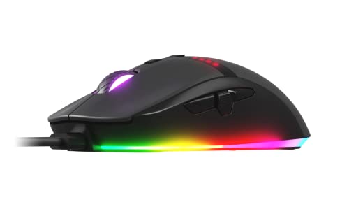 Invar Mouse da gioco USB, 12400 DPI regolabili, 9 pulsanti programmabili, 10 modalità di illuminazione RGB, ultra leggero, sensore ottico ergonomico, PC/Mac, nero - Mouse gaming - Immagine 3