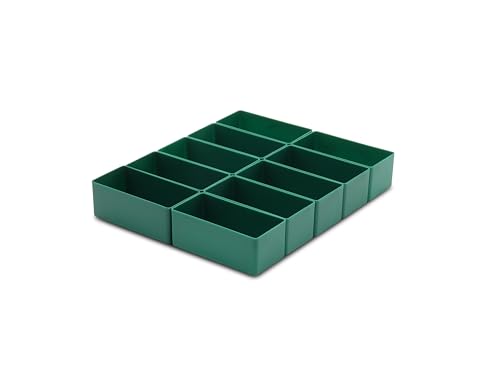 1a-TopStore 10 Stk. Einsatzkästen Einsatzboxen Schubladen-Einsatzkasten Sortierboxen, 32 Größen, 5 Farben (grün, 99x49x40 mm) – Ansicht 3