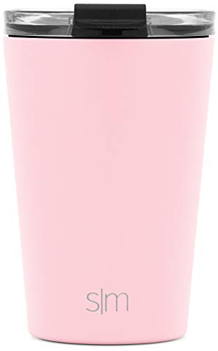 Simple Modern Classic Insulated Tumbler with Clear Lid Stainless Steel Travel Water Bottle Iced Coffee Mug Cup, 12oz (355ml), Blush