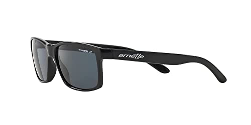 Arnette Unisex Sunglasses Shiny Black Frame, Polarized Dark Grey Lenses, 58Mm #TOP2