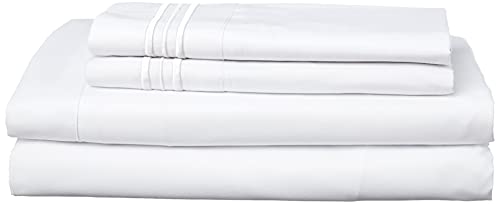 Image of King Size Sheets - Breathable Luxury Bed Sheets with Full Elastic & Secure Corner Straps Built In - 1800 Supreme Collection Extra Soft Deep Pocket Bedding, Sheet Set, EXTRA DEEP pocket - King, White