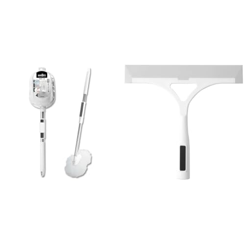 【セット買い】アズマ工業(Azuma Industrial) スマート 浴槽洗いFM 伸縮柄 本体 マグネット収納 水だけで汚れが落ちる 水切れが良い お風呂掃除 浴室用ブラシ 全長51~69cm 拭き幅20cm sm@rt777 + スマート 浴室水切り