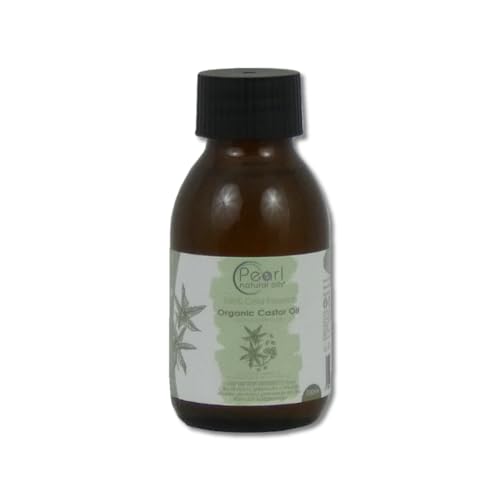 Organic Pure Cold Pressed Castor Oil Vegan, Hexane Free, BP Grade, Non-GMO 100 ml Glass Bottle