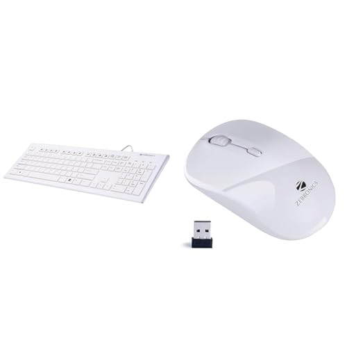 Image of ZEBRONICS Zeb-DLK01 Wired USB Multimedia Keyboard with 104 UV Coated Keys, Rupee Key, 12 Hot Keys(Wh