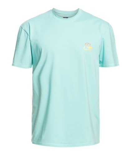 Quiksilver mens Heritage Heather Short Sleeve Rashguard Surf Tee Rash Guard Shirt, Angel Blue Heather, Medium US