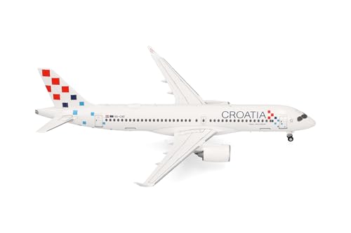 Croatia Airlines Airbus A220-300 miniatura avión metal coleccionista Herpa 1:200 sin base