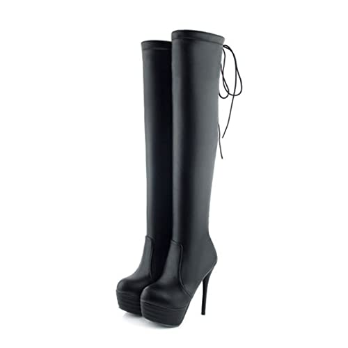 Bottes à talons hauts 14cm avec talon épais stable pour le pole dance et le clubbing