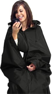 Ultimate SportsWrap - PATENTED - The Only WEARABLE Weatherproof/Stadium/Picnic/Sports Blanket, complete with Upper and Lower Zippers, Lined & Adjustable Hood and Inside Hand Warmers, 70
