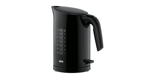 Braun WK 3100 BK Wasserkocher | Füllmenge 1 7 l | 2.200 Watt | Schnellkochsystem | Herausnehmbarer Anti-Kalk-Filter | Große Wasserstandsanzeige | BPA Frei | Schwarz