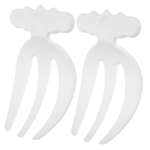 LOORGVEL 2 Pezzi Posate Insalata in Plastica Riutilizzabili Mani per Insalata Ergonomiche con Forchetta Punte per Mescolare e Servire Impugnatura Confortevole e Antiscivolo Strumento Cucina