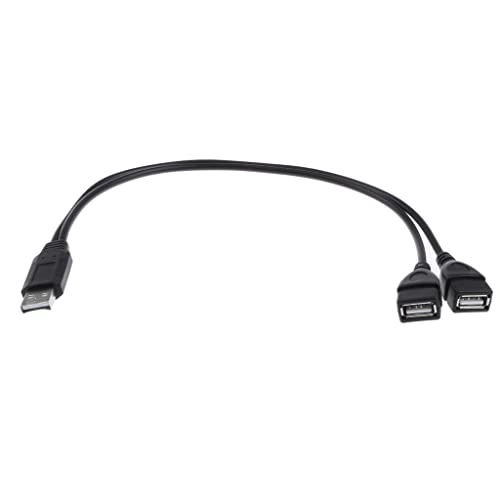 Image of 30cm USB A Male to 2Port USB Female Y-Splitter Extension Adapter Cable