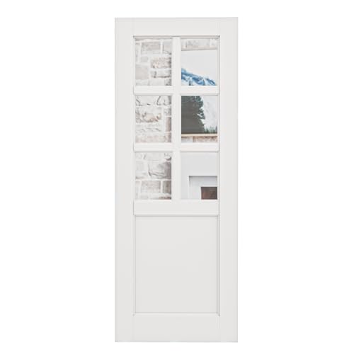 Sliding Pocket Door Slab 24" x 80", 6-Lite Tempered Clear