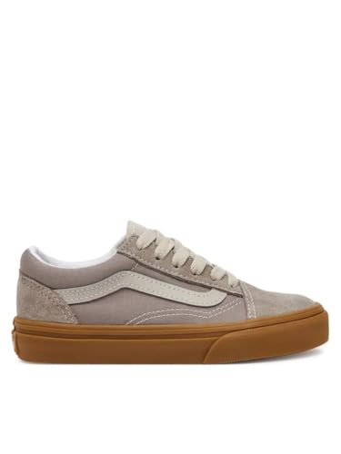 Zapatillas Deportivas para niños Old Skool, Suela de Goma Marrón, Gamuza y Lona Gris, Cordones Beige (Gris, Sistema Tallas Calzado EU, Niño (2-5 años), Números, Mediano, 34)
