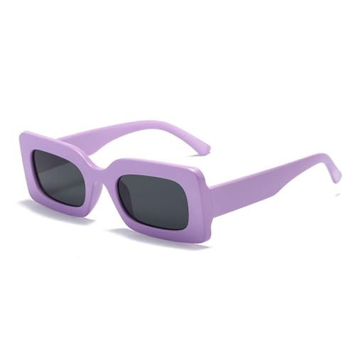 Lunettes de soleil carrées rose violet pour femmes avec protection UV400