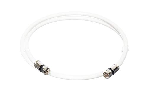 10' Feet, White Rg6 Coaxial Cable (Coax Cable) With Weather Proof Connectors, F81 / Rf, Digital Coax - Av, Cable Tv, Antenna, And Satellite, Cl2 Rated, 10 Foot #TOP1