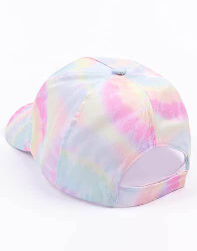 Barbie Cap for Girls | Kids & Teens Multicoloured Tie Dye Adjustable Snapback Hat | Embroidered Curved Brim Cap Headwear4