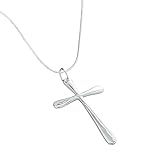 Genérico Collar de plata, cruz con colgante, cadena de serpiente, moda de damas, fiesta de cumpleaños sencilla, joyería de boda, regalo