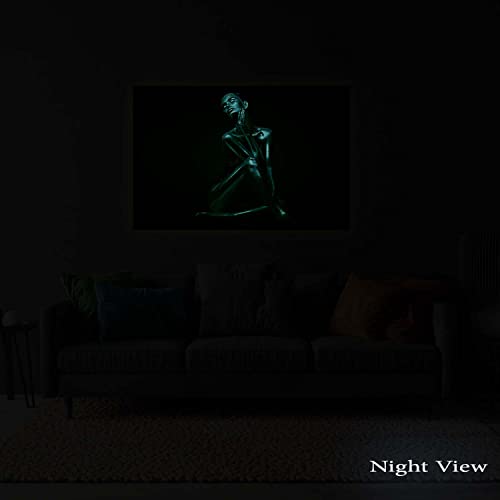 Miniatura 5 de Startonight Cuadro Sobre Vidrio Acrílico - Chica De Oro - Moderno Cuadro De Cristal Acrílico 60 X 90 Cm