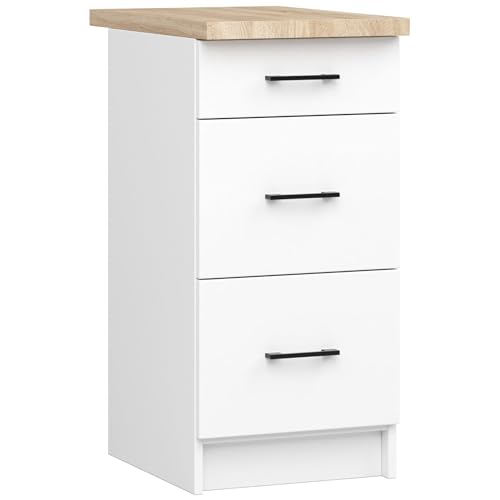 AKORD | Armoires de Cuisine Olive | Spacieux | Robuste | pour Tout Design | pour Une Petite Cuisine | pour Une kitchenette | dans Le Cadre d'un EnsembleBlanc