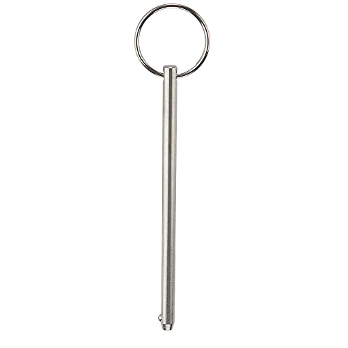 2 Pack Long Quick Release Pin, Diameter 1/4"(6.3mm), Overall Length 4-3/4"(120mm), Usable Length 4.13"(105mm), Full 316 Stainless Steel, Bimini Top Pin, Marine Hardware